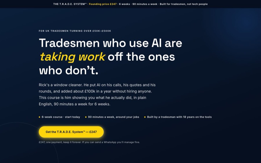 A course and sales system built live in one of Sabrina's sessions